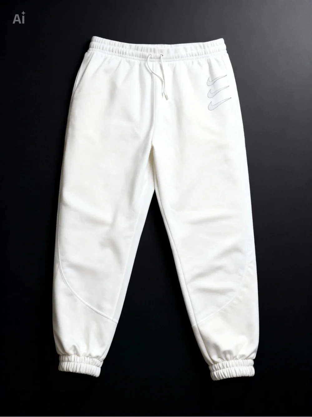 Nike White Men’s Sweatpants, Joggers with Triple Swoosh